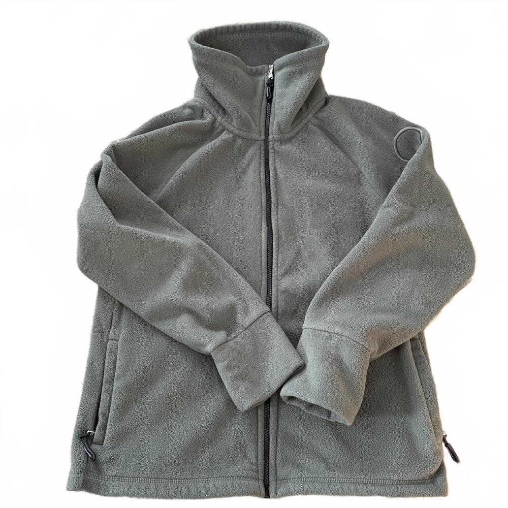 CALVIN KLEIN Performance Sage Green full zip Fleece. Logo on arm. Womens SZ L‎